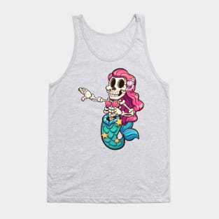 Skeleton mermaid Tank Top